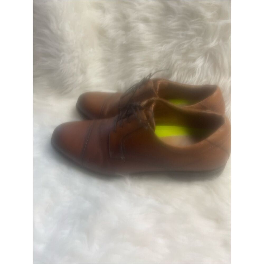 Flosheim Men Comfortech with Ortholite leather brown Oxfords shoes SZ10.5D